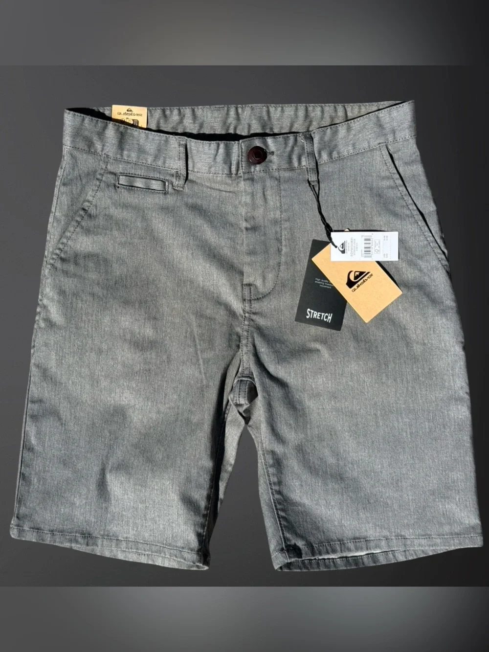 NEW Quiksilver Everyday Union Stretch Gray Stretch Chino Shorts - Size 28